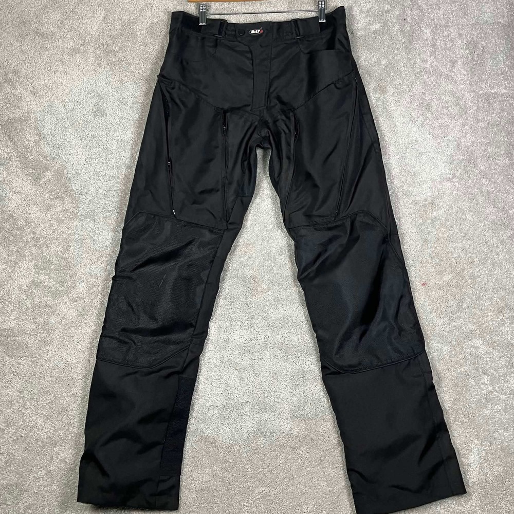 Bilt Motorcycle Pants Mens 32x34 Black Waterproof Padded Mesh Vented Riding Gear